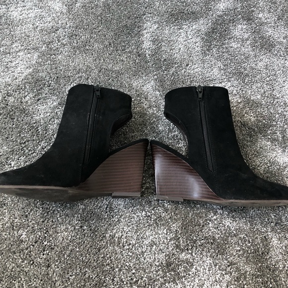 DONATING NEXT WEEK- Black open heeled wedges - Picture 3 of 8
